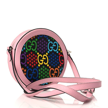 Gucci GG Supreme Monogram Psychedelic Round Shoulder Bag Black Multicolor Sugar Pink 3 of 7