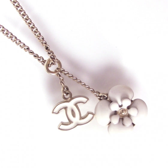 Camelia CC Necklace Gold/White
