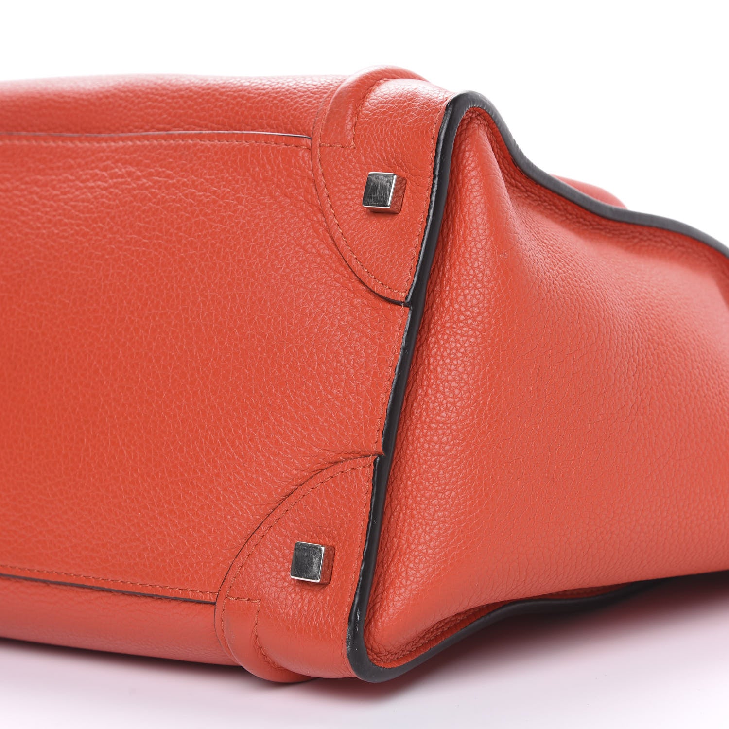 Celine Drummed Calfskin Mini Luggage Coquelicot 9 of 11