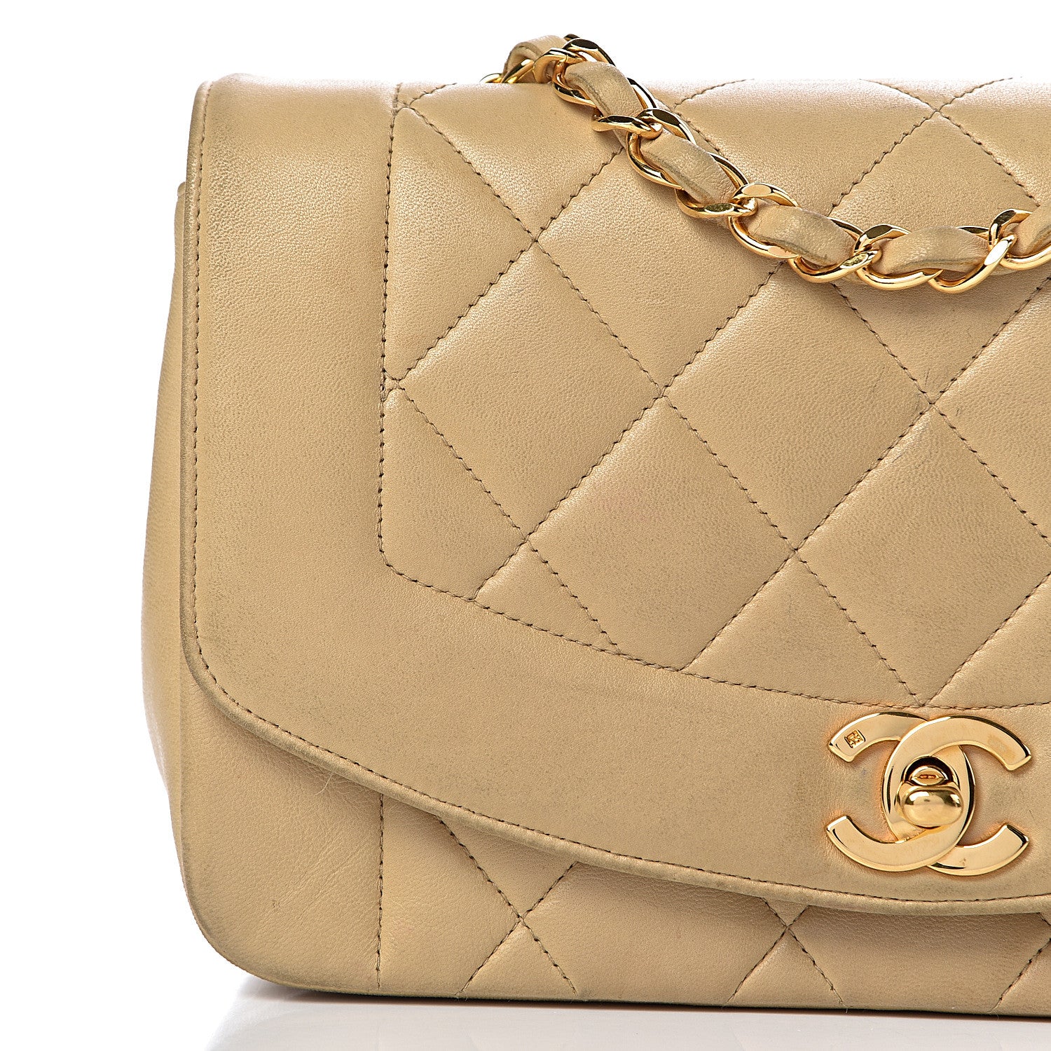 Chanel Lambskin Quilted Small Flap Beige 14 of 26