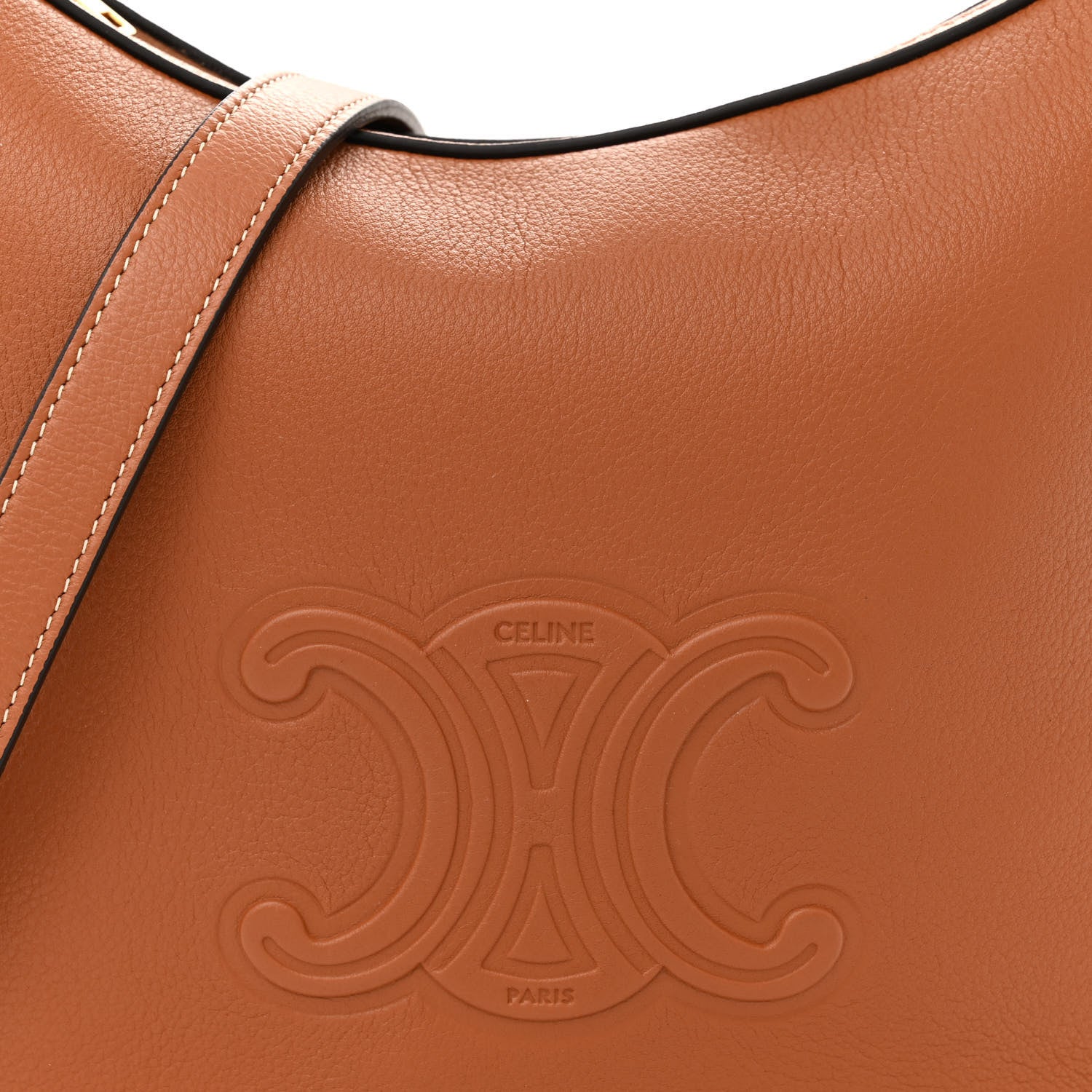 Celine Supple Calfskin Small Triomphe Heloise Shoulder Bag Tan 8 of 10