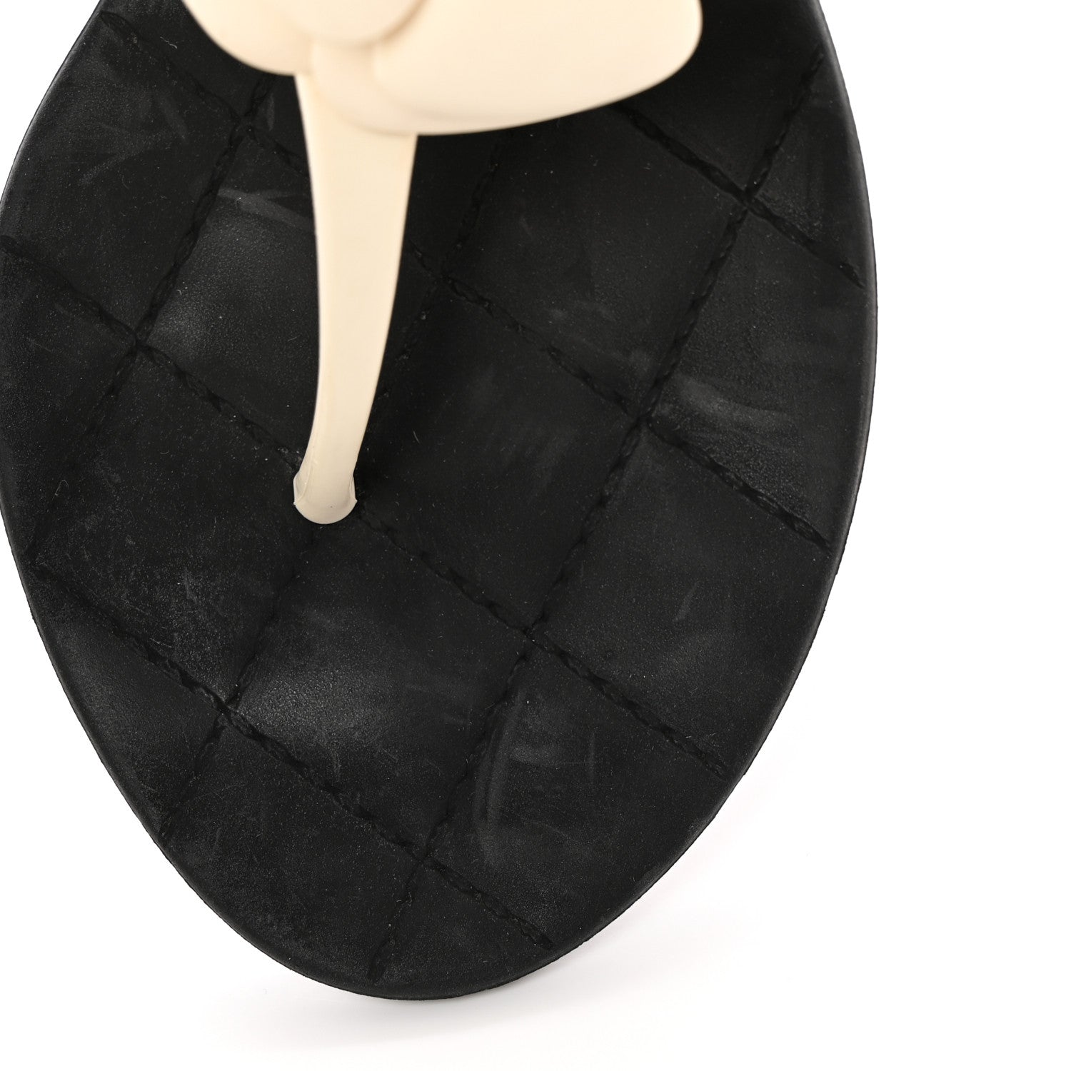 Chanel Jelly Quilted Camellia Thong Sandals 38 White Black 11 of 13