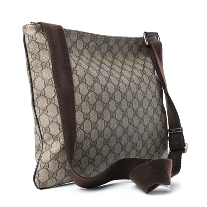Gucci GG Supreme Monogram Medium Flat Messenger Bag Dark Brown 3 of 10