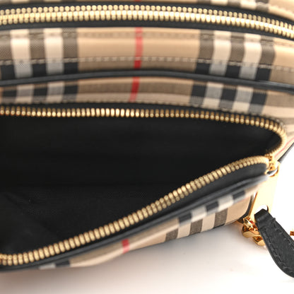Burberry Calfskin Vintage Check Camera Bag Archive Beige 6 of 12