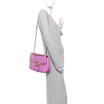 Gucci Calfskin Matelasse Medium GG Marmont Shoulder Bag Candy Mousse 2 of 10