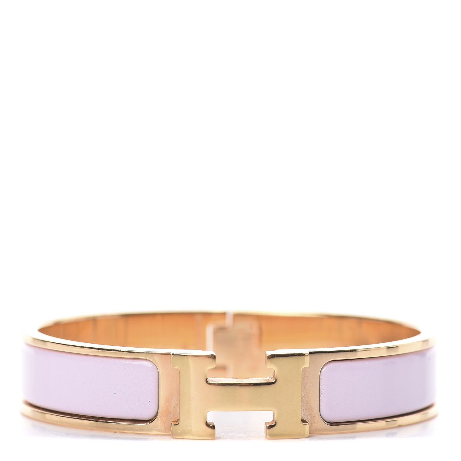Hermes Enamel Narrow Clic Clac H Bracelet PM Rose Dragee 1 of 4