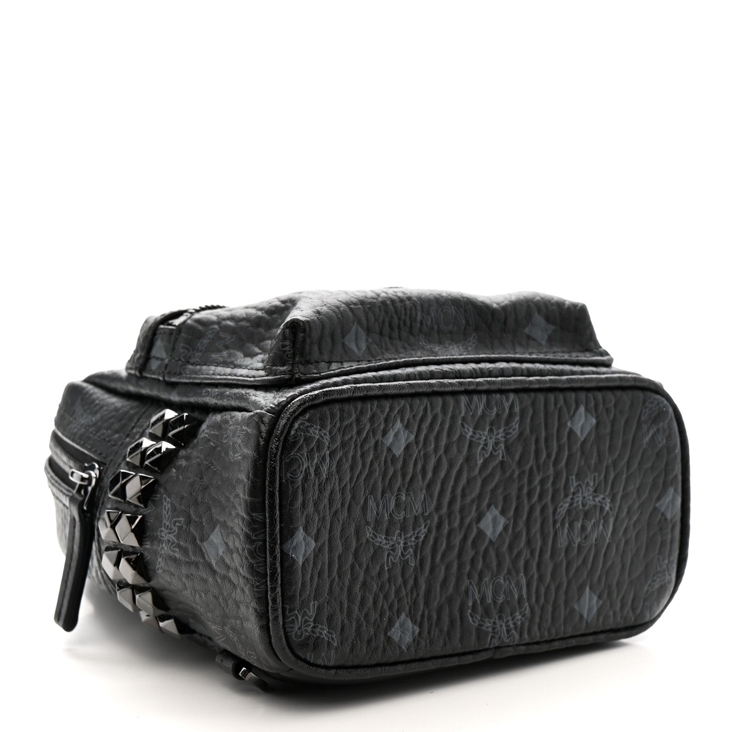 MCM Visetos Side Stud Mini Stark Backpack Black 4 of 14