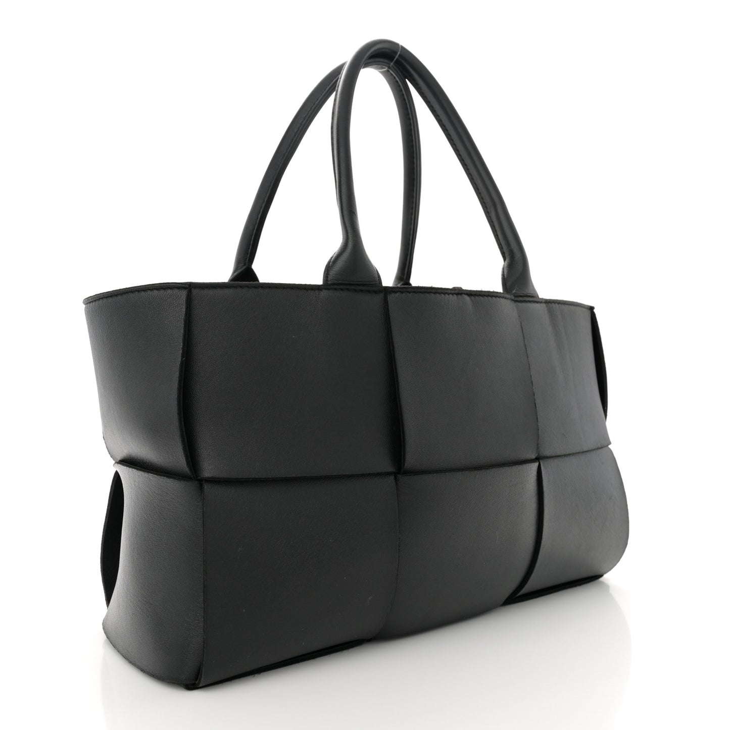 Nappa Maxi Intrecciato Small Arco Tote Black