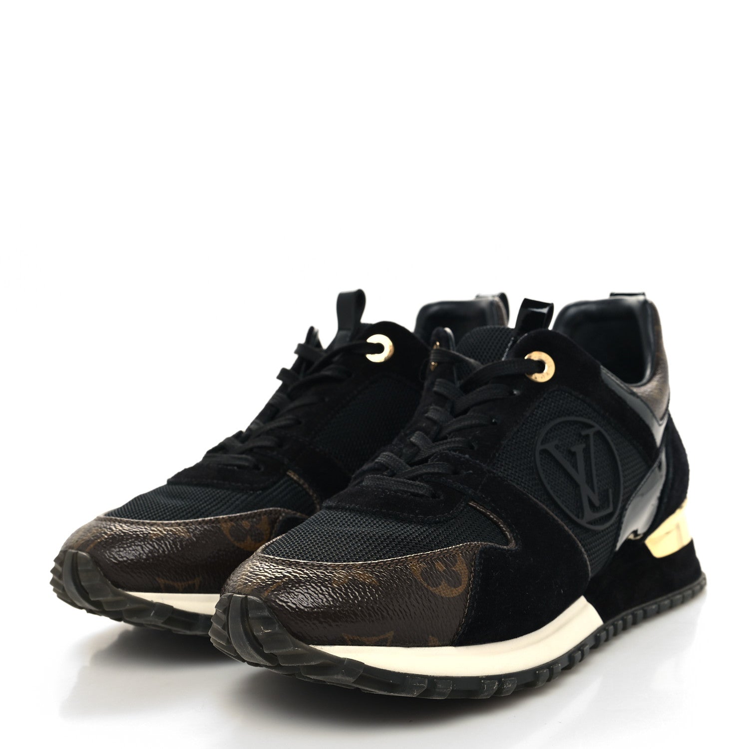 Louis Vuitton Suede Monogram Run Away Sneakers 37 Black 3 of 7