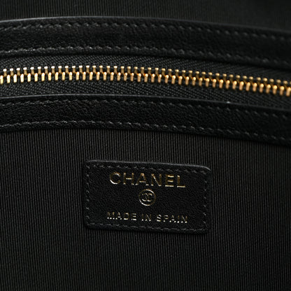 Chanel Lambskin Quilted Large Cosmetic Case Black 6 of 11