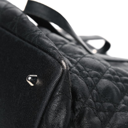 Christian Dior Coated Canvas Cannage Medium Panarea Tote Black 11 of 15