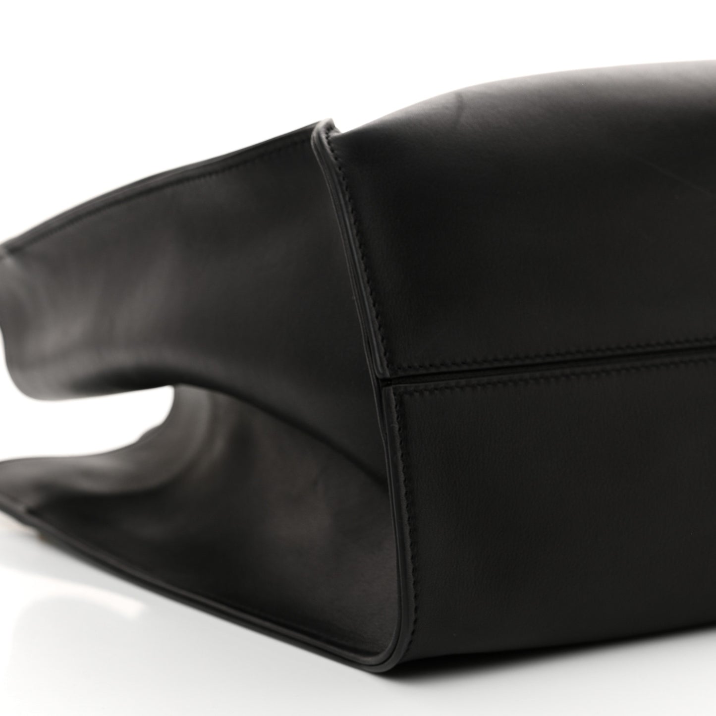 Polished Saddle Calfskin Alexia Bag Black
