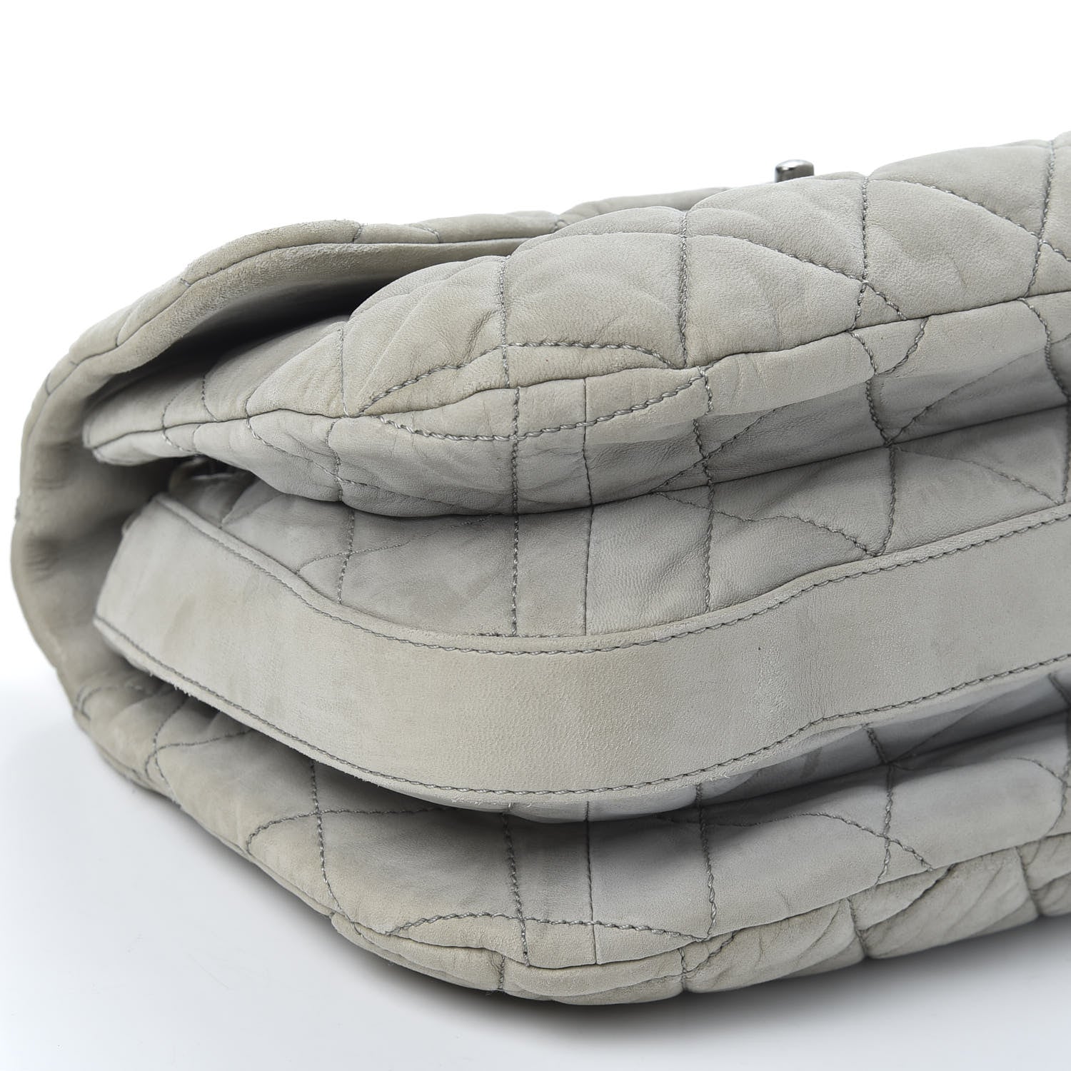 Chanel Lambskin Quilted Large 3 Flap Grey 5 of 10