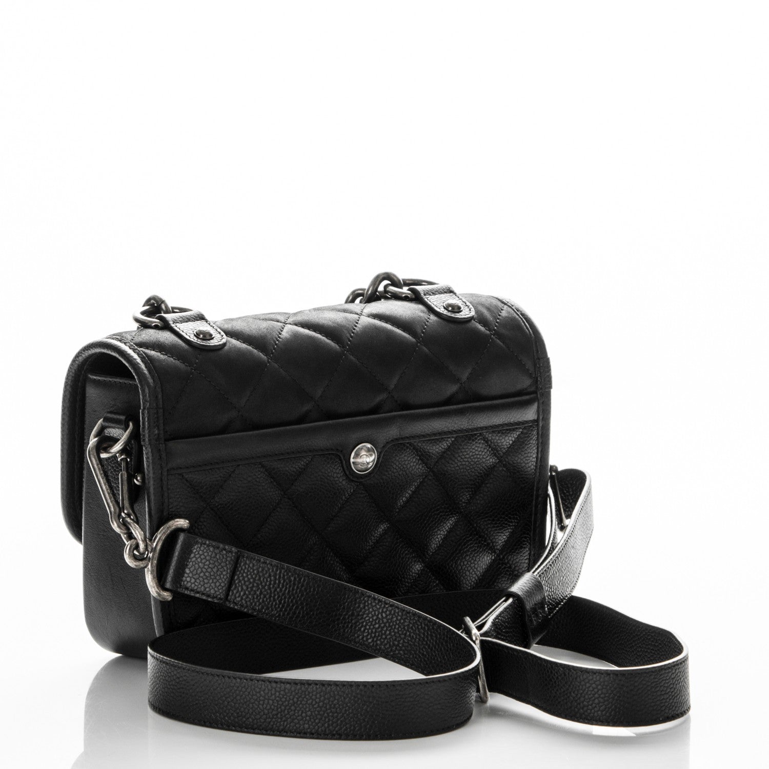 Chanel Caviar Iridescent Calfskin Quilted Small Daily Carry Messenger Black 3 of 7