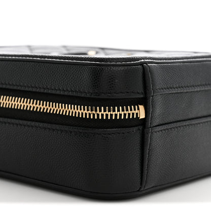 Chanel Caviar Quilted CC North South Filigree Vanity Case Black 9 of 11