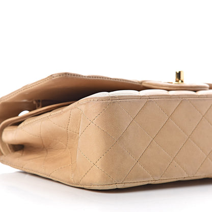 Chanel Lambskin Quilted Medium Double Flap Beige 16 of 18