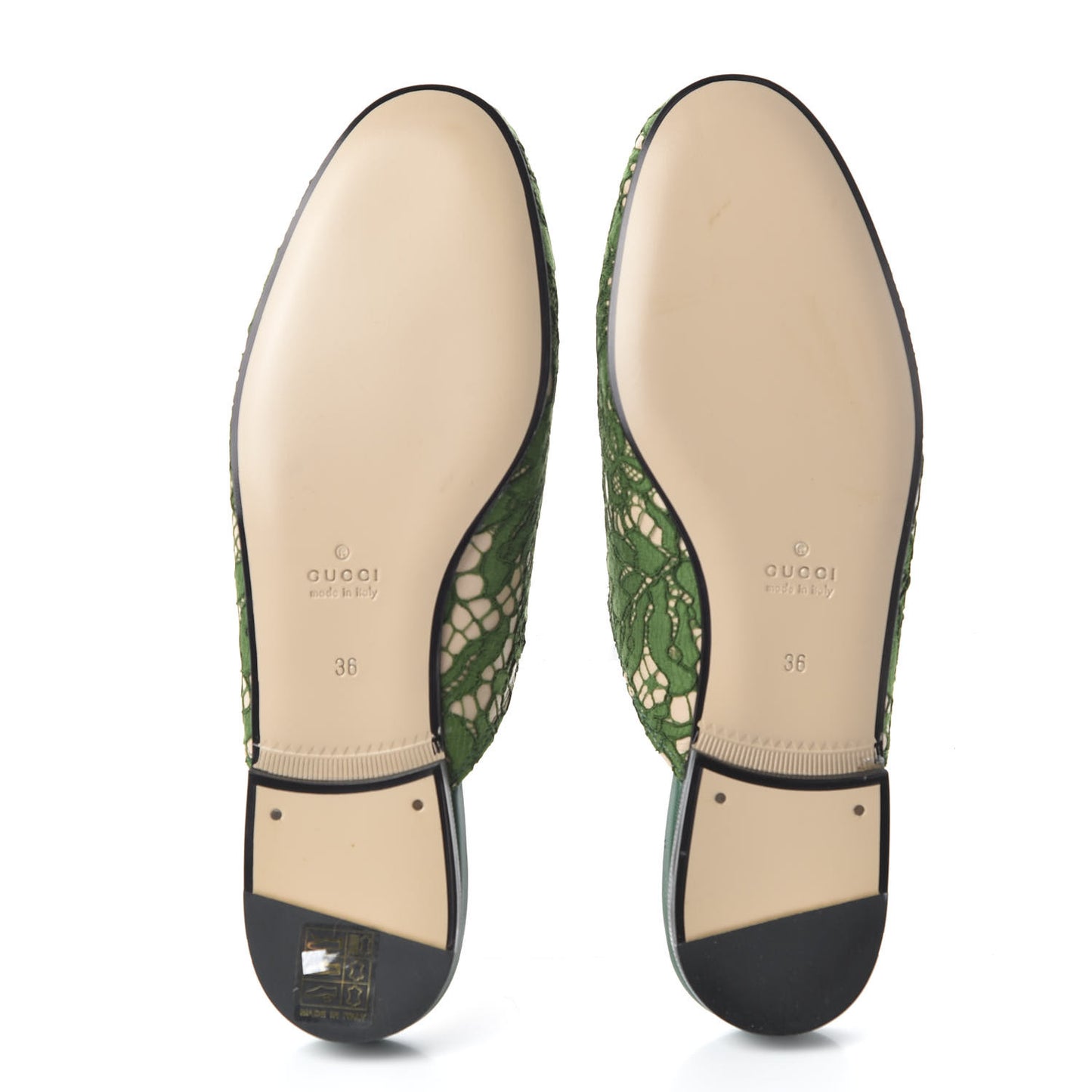 Lace Malaga Kid Womens Princetown Slippers 36 Green Grass Skin Rose