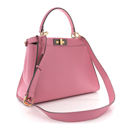 Fendi Vitello Seta Medium Peekaboo Iconic Satchel Pink 3 of 10