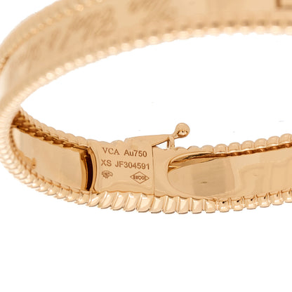 Van Cleef & Arpels 18K Rose Gold Perlee Signature Bangle Bracelet XS 3 of 4