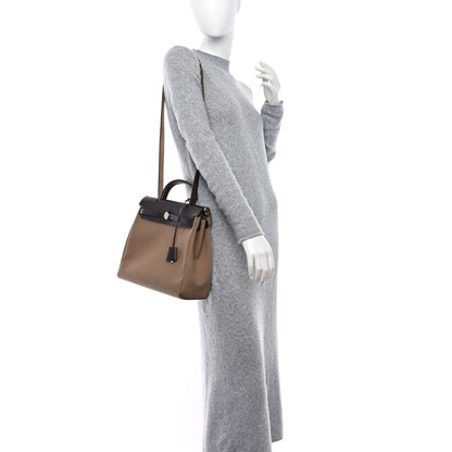 Hermes Toile Vache Hunter Herbag 30 PM Etoupe Ebene 2 of 17