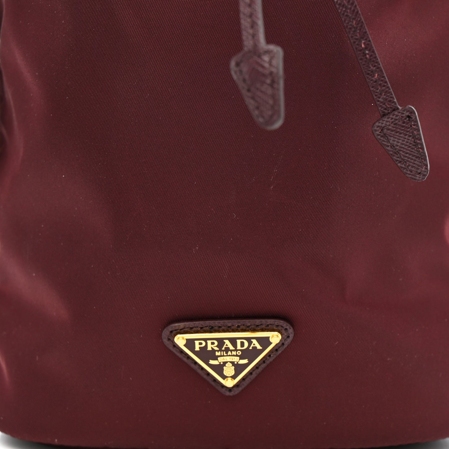 Nylon Vela Drawstring Wristlet Pouch Bordeaux