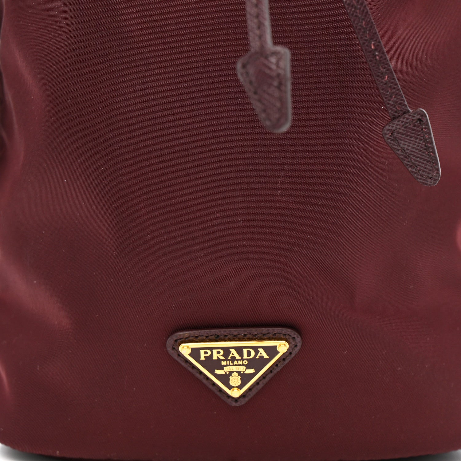 Prada Nylon Vela Drawstring Wristlet Pouch Bordeaux 8 of 10