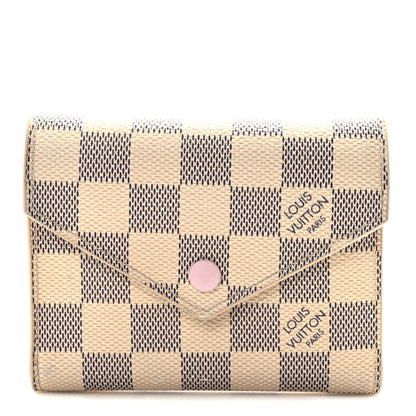 Louis Vuitton Damier Azur Victorine Wallet Rose Ballerine 1 of 8