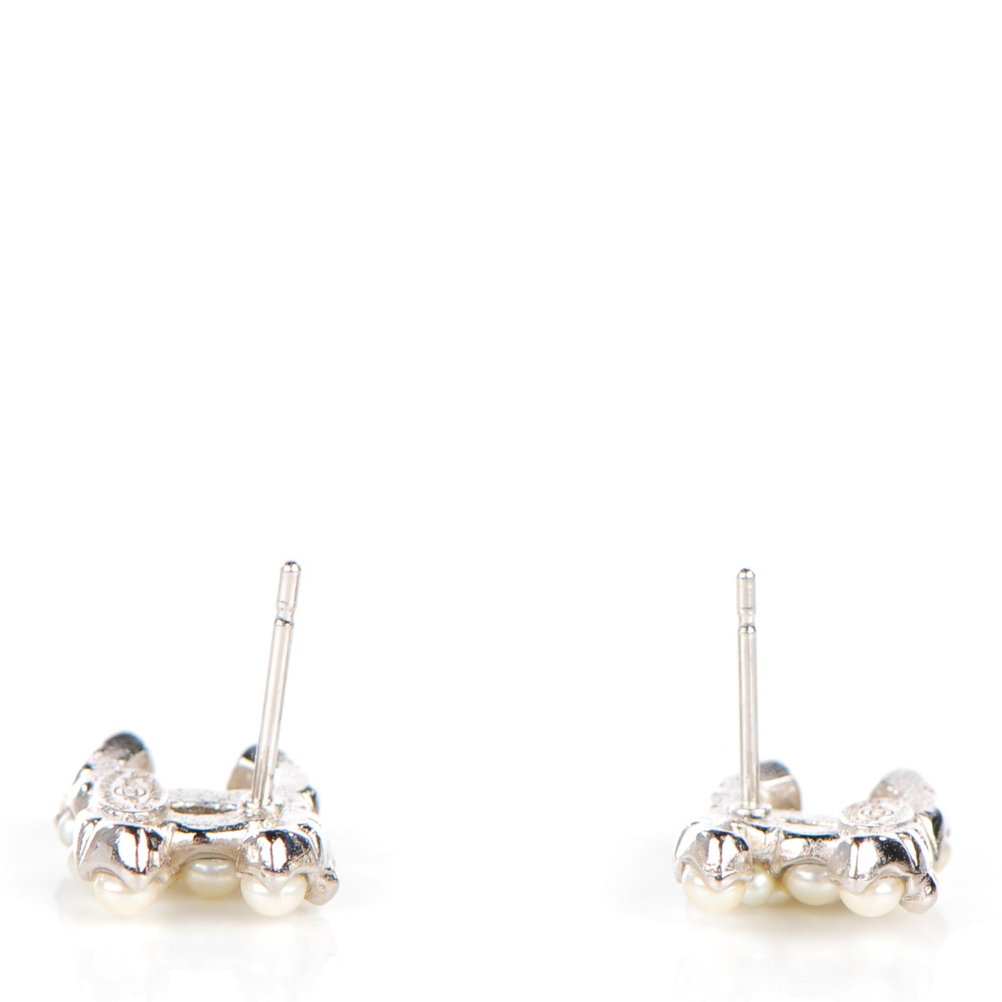 Pearl CC Earrings Silver