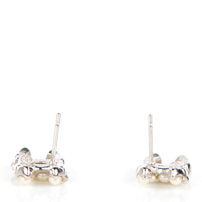 Chanel Pearl CC Earrings Silver 5 of 10