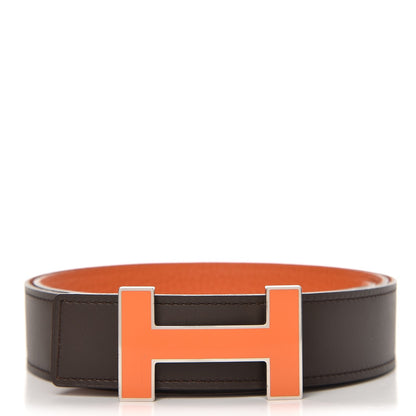 Hermes Swift Togo 32mm Quizz H Belt 90 Chocolate Orange 9 of 14