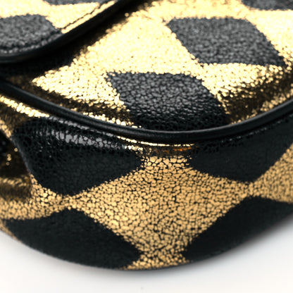 Gucci Metallic Cracked Calfskin Belt Bag Gold Black 10 of 11