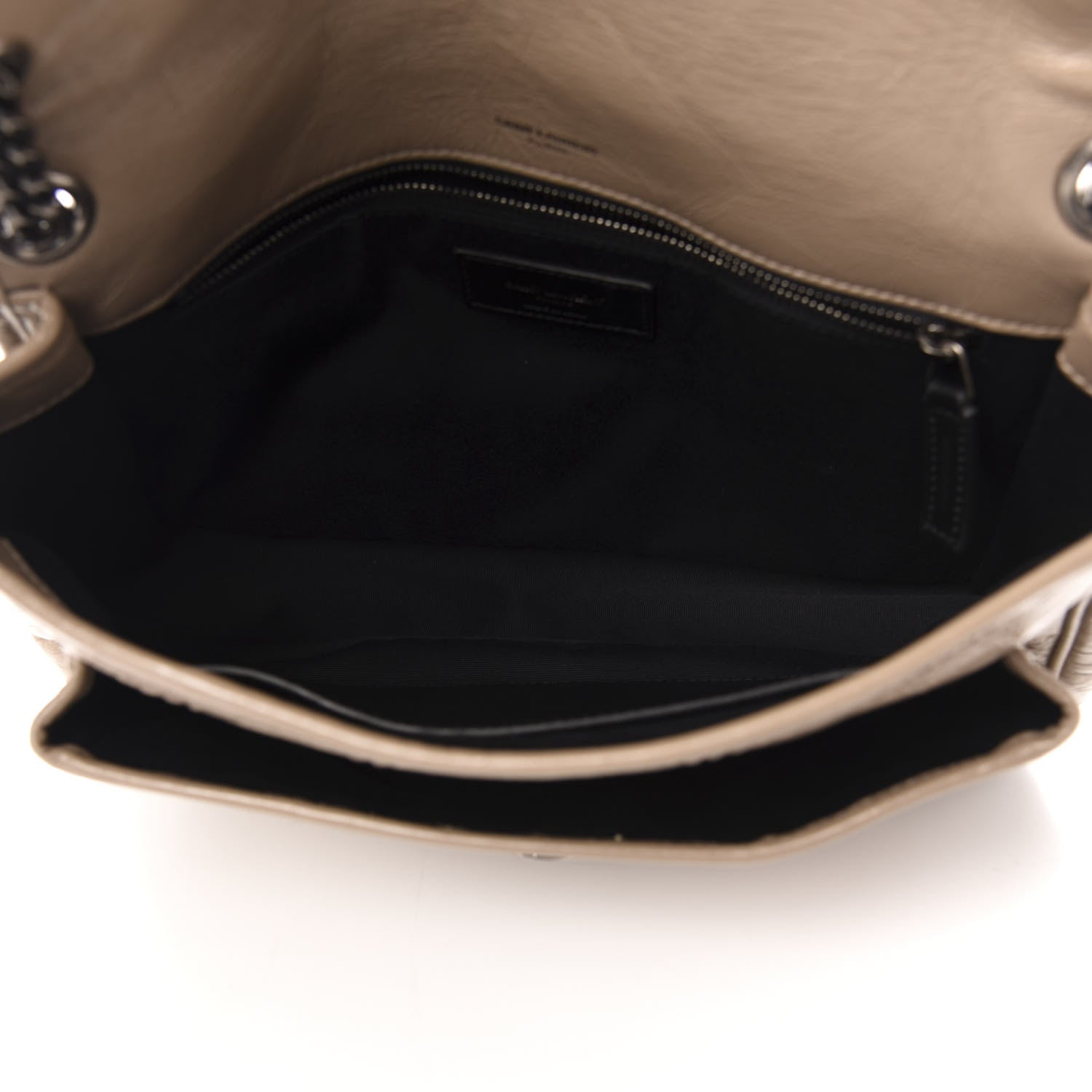 Saint Laurent Crinkled Calfskin Matelasse Monogram Medium Niki Chain Satchel Light Taupe 5 of 11