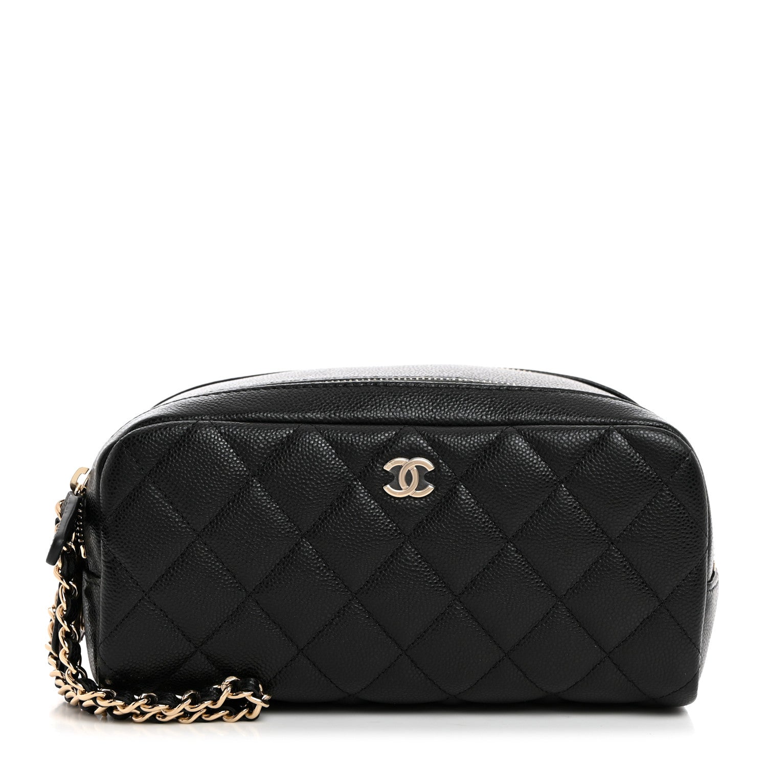Chanel Caviar Quilted Toiletry Case With Chain Black 1 of 8