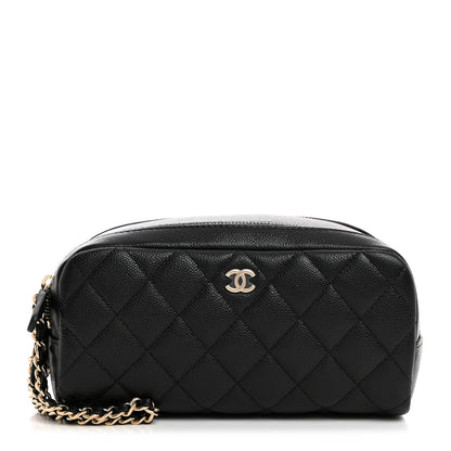 Chanel Caviar Quilted Toiletry Case With Chain Black 1 of 8