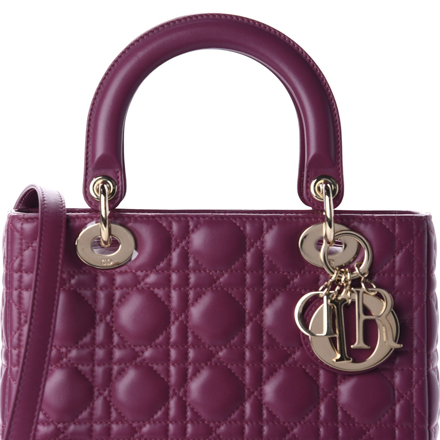 Lambskin Cannage Medium Lady Dior Purple