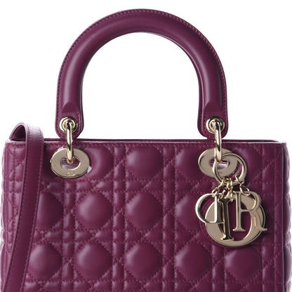 Christian Dior Lambskin Cannage Medium Lady Dior Purple 11 of 11