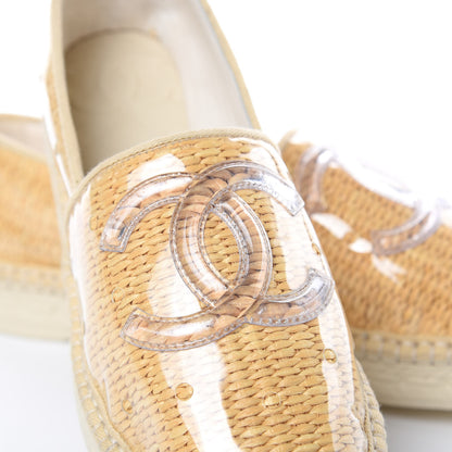 Chanel PVC Straw CC Espadrilles 38 Beige 9 of 9