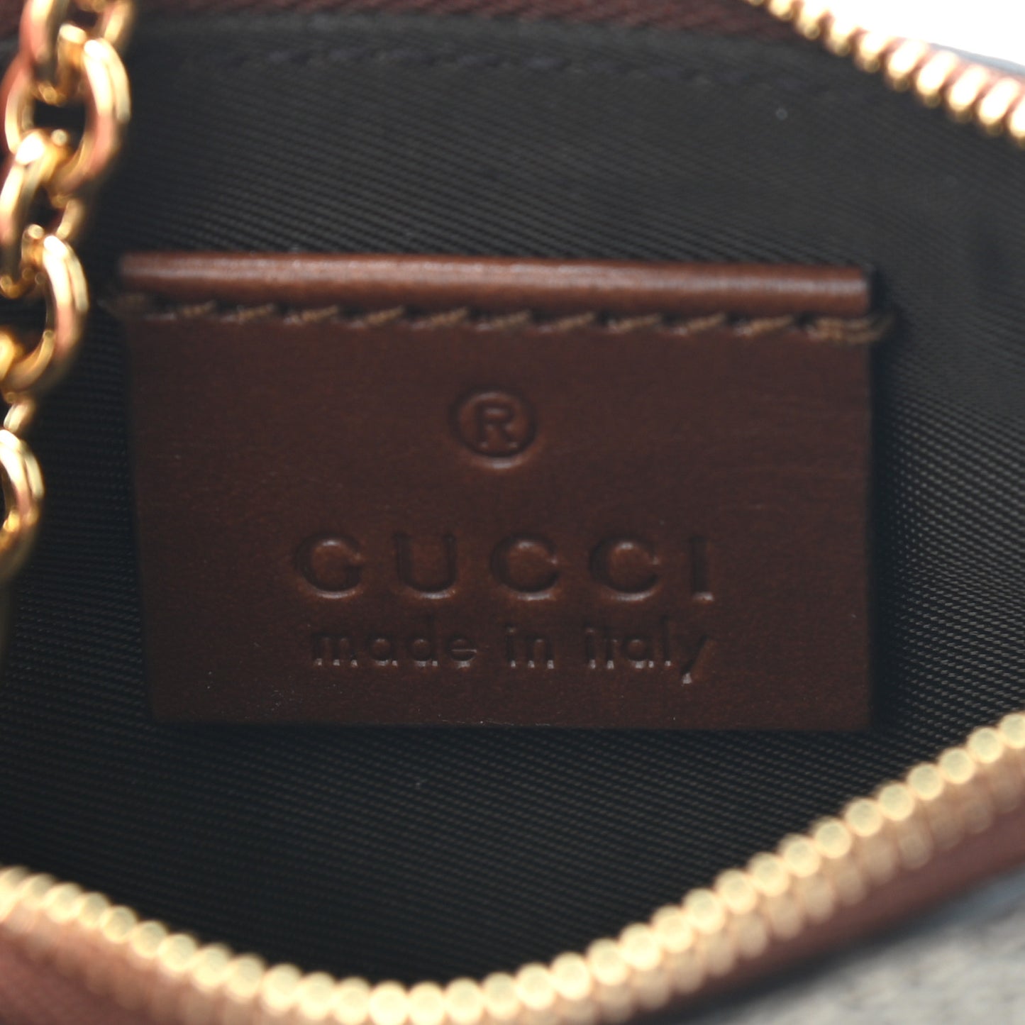 GG Supreme Monogram Key Case Brown