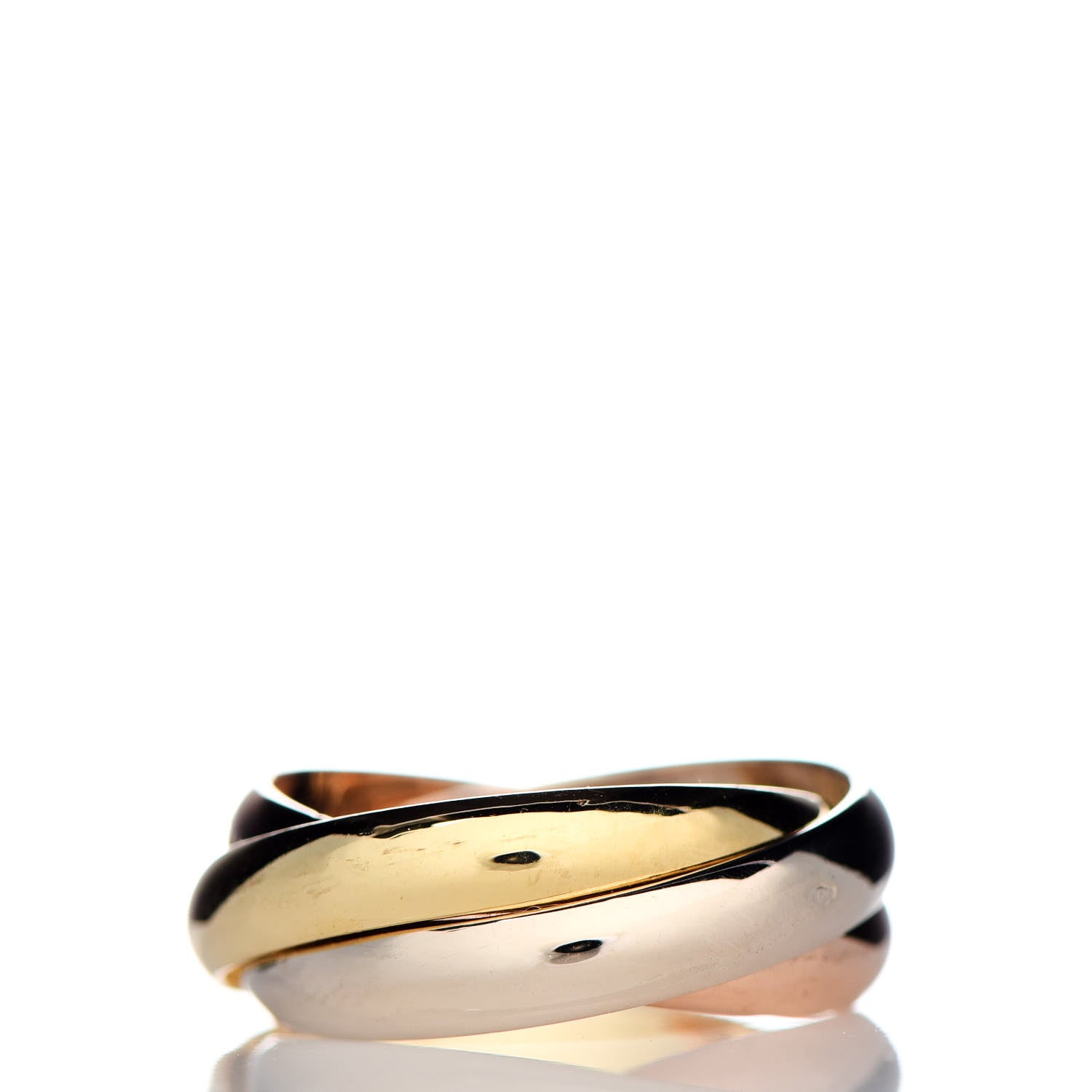 Cartier 18K Pink Yellow White Gold Classic Les Must De Trinity Ring 53 6.25 3 of 5