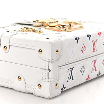 Louis Vuitton Lambskin Embossed Monogram Petite Malle Red White Blue 8 of 9