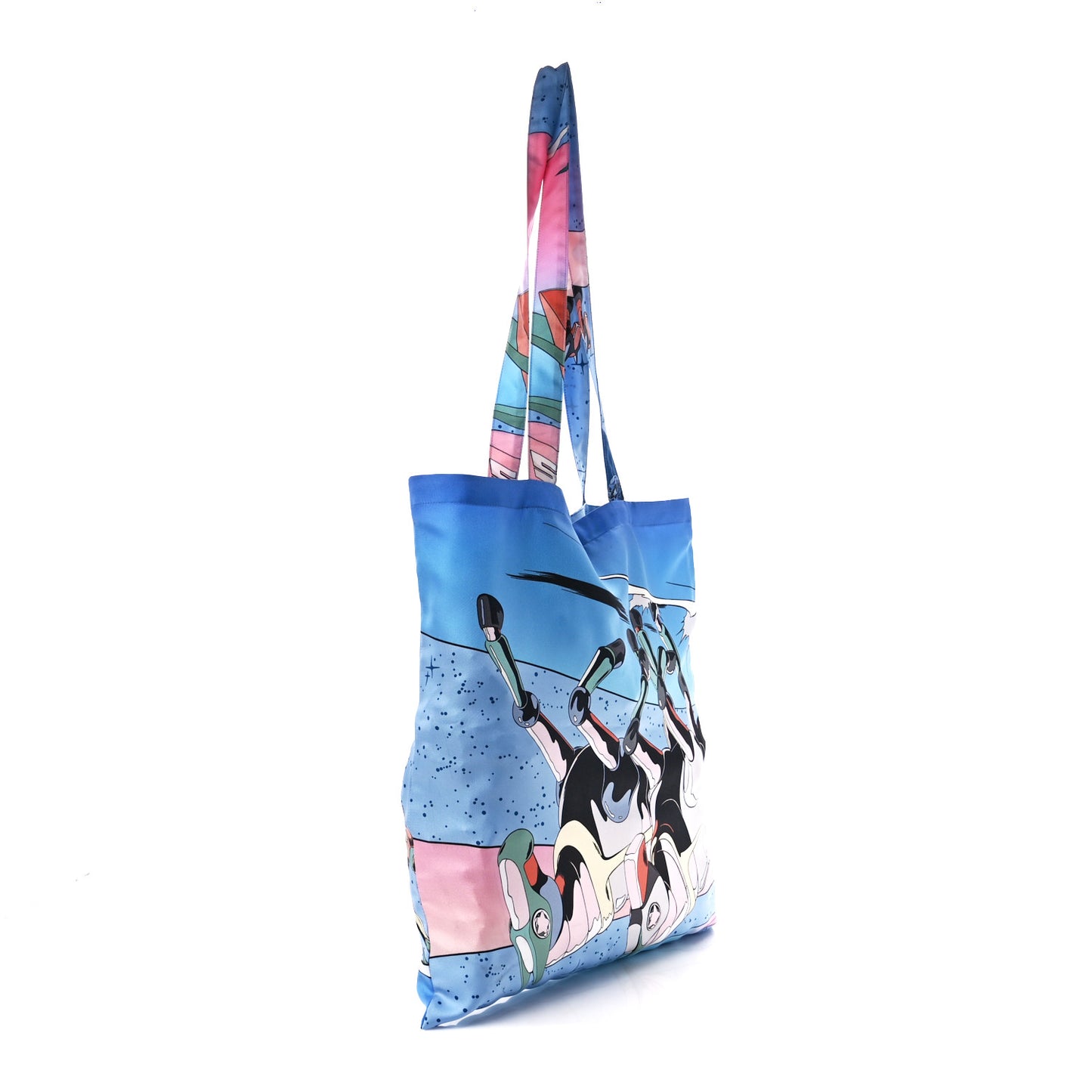 Silk Petit H Space Derby Shopping Bag Bleu Ciel Rose Vert Amande
