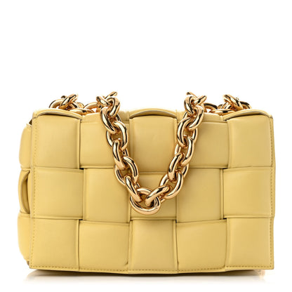 Bottega Veneta Lambskin Maxi Intreccio Padded Chain Cassette Crossbody Bag Corn 1 of 9