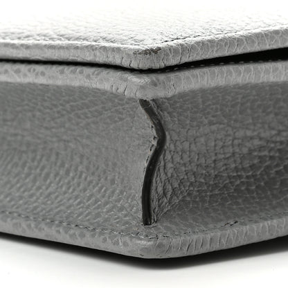 Gucci Dollar Calfskin Enamel Monochrome Mini GG Marmont Chain Wallet Deep Grey 10 of 12