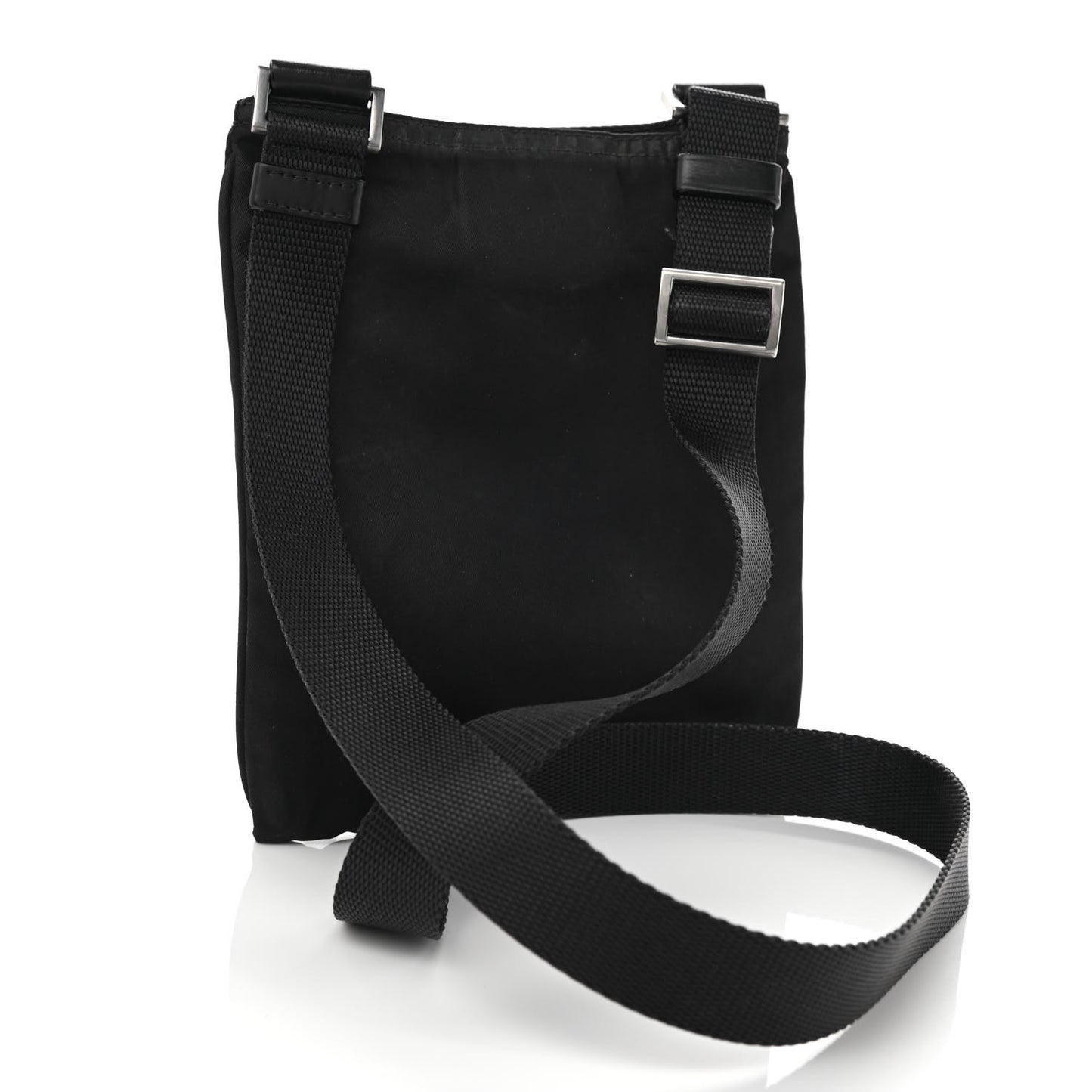 Tessuto Nylon Flat Messenger Bag Black