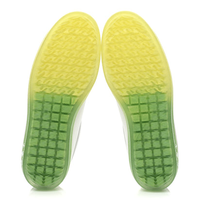 Louis Vuitton Calfskin Mens Luxembourg Samothrace Sneakers 9 White Yellow Green 6 of 10