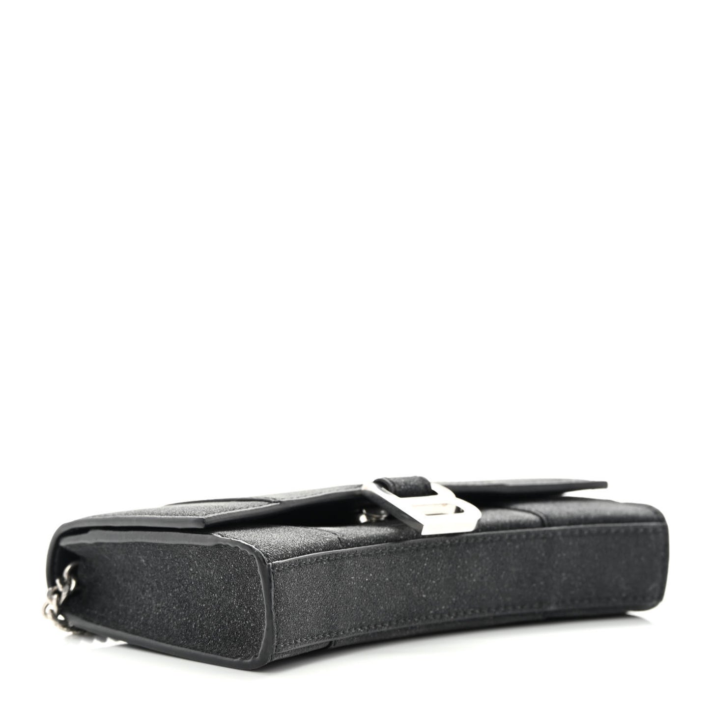 Sparkling Fabric XS Hourglass Wallet On Chain Black