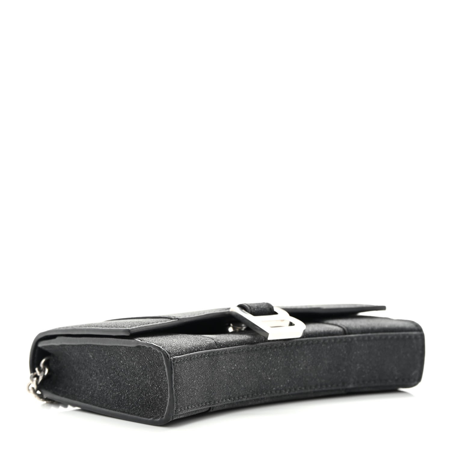 Balenciaga Sparkling Fabric XS Hourglass Wallet On Chain Black 4 of 14