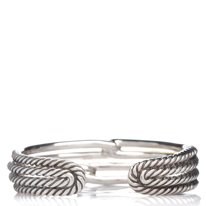 David Yurman Sterling Silver 18K Yellow Gold Diamond Double-Loop Labyrinth Bracelet 3 of 6