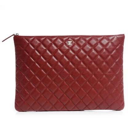 Chanel Caviar Large Cosmetic Case Rouge 1 of 9
