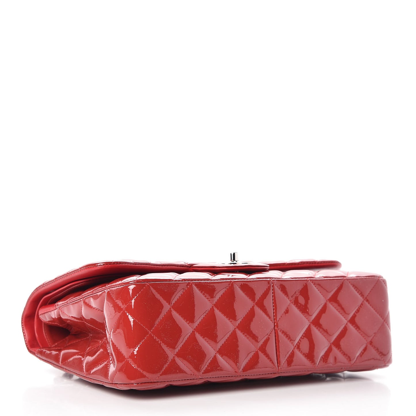 Patent Quilted Jumbo Double Flap Dark Red